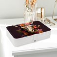thumbnail image 6 of Fragmented Flowers Portable PU Leather Jewelry Box with Removable Compartment, Bracelet Holder, and Jewelry Display, 6 of 6