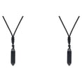 thumbnail image 4 of Transemion Handmade Clear Quartz Crystal Necklace Energy And Elegance Master StoneAdjustable Obsidian 2Set, 4 of 6