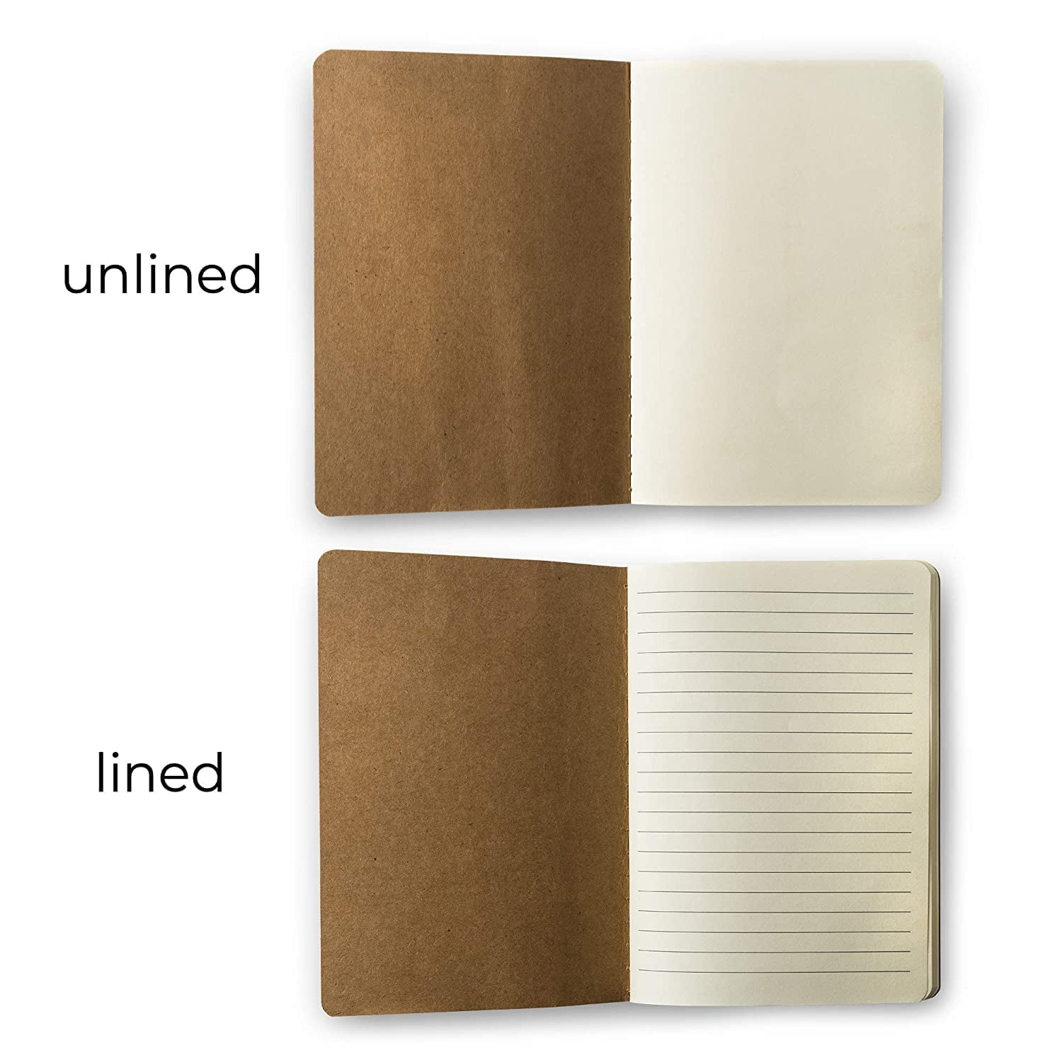 PEGAI Leather Journal Notebook Cover - Refillable Travel Notebook | Leather Bound Notebook Journal for Writing | DuPage Chestnut, Pocket | Lined