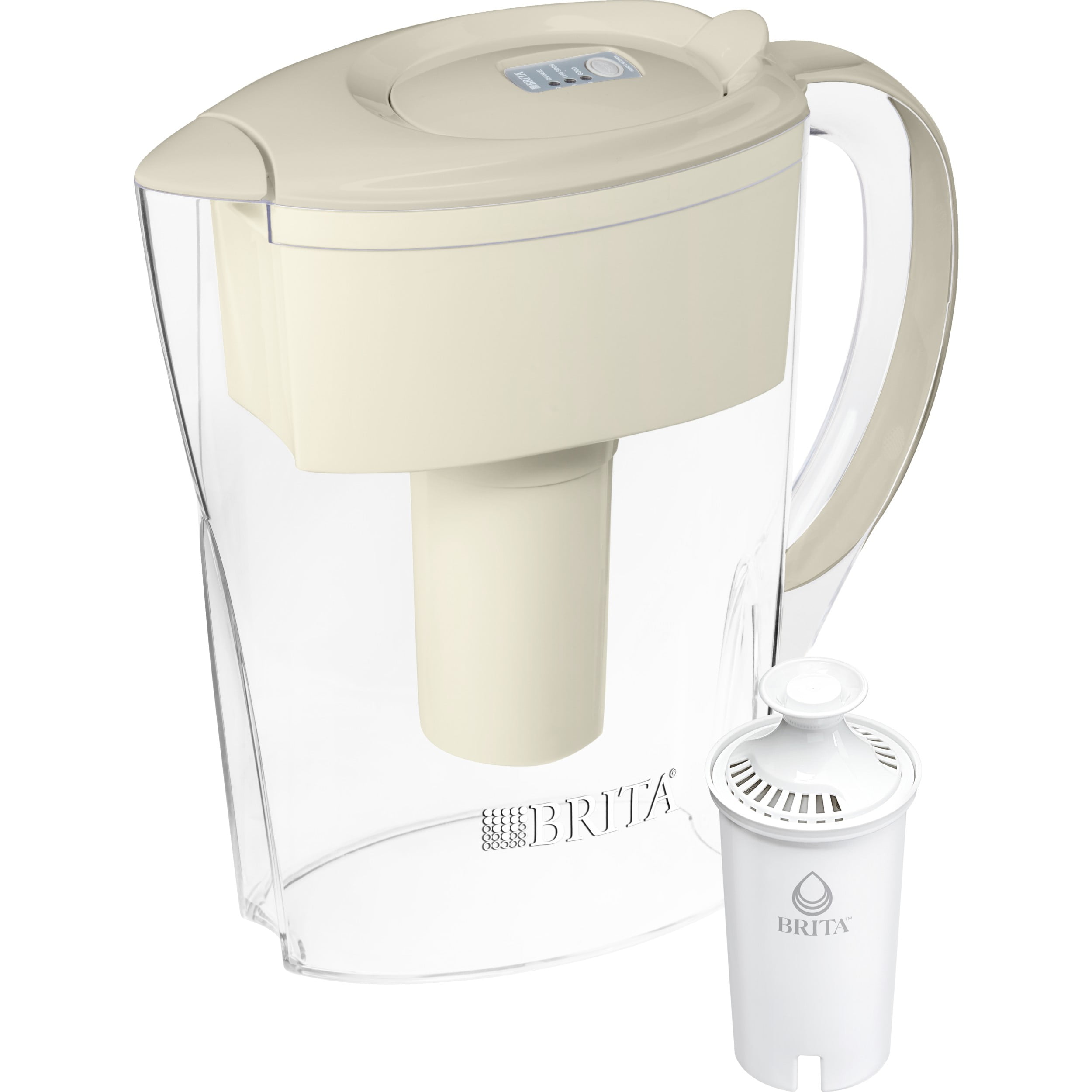 Brita Small 6 Cup Space Saver Water Filter Pitcher with 1 Standard Filter, Space Saver, Almond