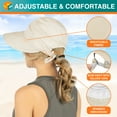 thumbnail image 6 of SUN CUBE Women Sun Hat for Outdoor UV Protection, Wide Brim Sun Hat Ponytail, Convertible Zip-Off Beach Hat Visor for Golf Gardening Pool Travel, Foldable Summer UPF50+ Visor Hat, Beige, 6 of 9
