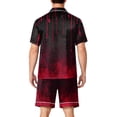thumbnail image 4 of DORKASM Halloween Matching Pajamas for Men Pj Sets Bat Pumpkin Print Button Down Sleepwear Red L, 4 of 4