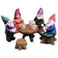 thumbnail image 1 of Juego de estatuas de gnomo de jardín enano, figura de gnomo de jardín de hadas, adornos de césped para exteriores para amantes de los gnomos, decoración de jardín, 1 of 5