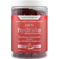 Perk Hydrate Electrolyte Stickpacks Strawberry Watermelon Flavored (20 Packets) - Coconut Water, CDP-Choline, L-Theanine, Gluten-Free
