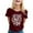 Rose Red, variant on Women's Casual Printed Round Neck Short Sleeve T Shirt Top Polyester, Comfortable, Versatile for Indoor & Outdoor