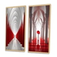 thumbnail image 3 of Designart "Path to Dreams Red and White" Abstract Landscape Framed Wall Art Set Of 2 - Modern Red Frame Gallery Set For Office Decor, 3 of 6