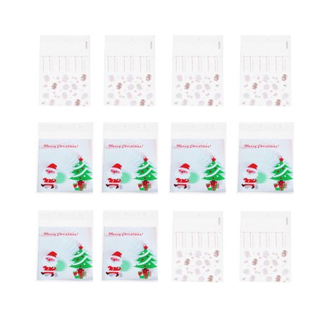 Christmas Bag Bags Treat Self Adhesive Holiday Sealing Cello Cookie Xmas Candy Cellophane Bakery Snacks Biscuit