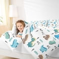 thumbnail image 4 of Homewish Cute Cartoon Dinasur Bedding Comforter Set,Wild Animal Twin Comforter Sets,Pixel Geometric Grid Bedding Set For Boys Kids,Super Cozy Room Decor Reversible,2pcs, 4 of 8