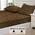 thumbnail image 3 of 400 Thread Count 3 Piece (1- Fitted Sheet + 2- Pillow cover) Fitted Sheet 21-Inch Deep Pocket 100% Egyptian Cotton Color Leopard Print Size Twin, 3 of 6