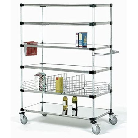 

21 Deep x 72 Wide x 92 High 6 Tier Stainless Steel Solid Mobile Shelving Unit with 1200 lb Capacity