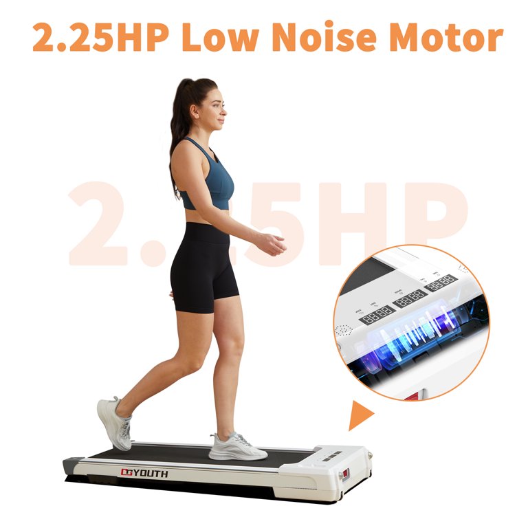GOYOUTH 2 in 1 Under Desk Electric Treadmill Motorized Exercise Machine  with Wireless Speaker, Remote Control and LED Display, Walking Jogging  Machine