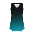 thumbnail image 6 of Timegard Summer Tops for Women V-Neck Sleeveless Gradient Color Pleated Comfy Blouse Casual Tunic Tops, 6 of 6