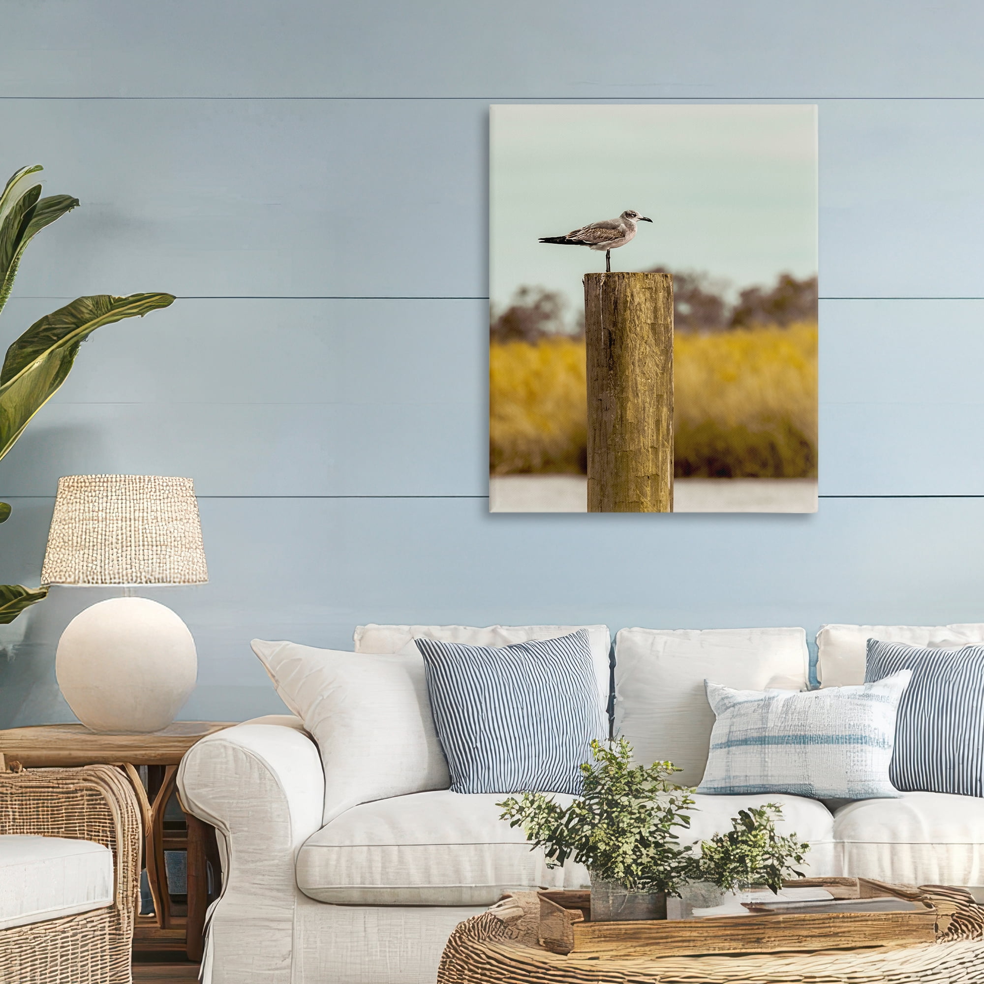 Stupell Industries Gull On Piling Canvas Wall Art, design by Christy Berry