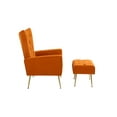 thumbnail image 4 of Modern Accent Chair with Ottoman, Comfy Armchair for Living Room, Bedroom, Apartment, Office (Orange), 4 of 6