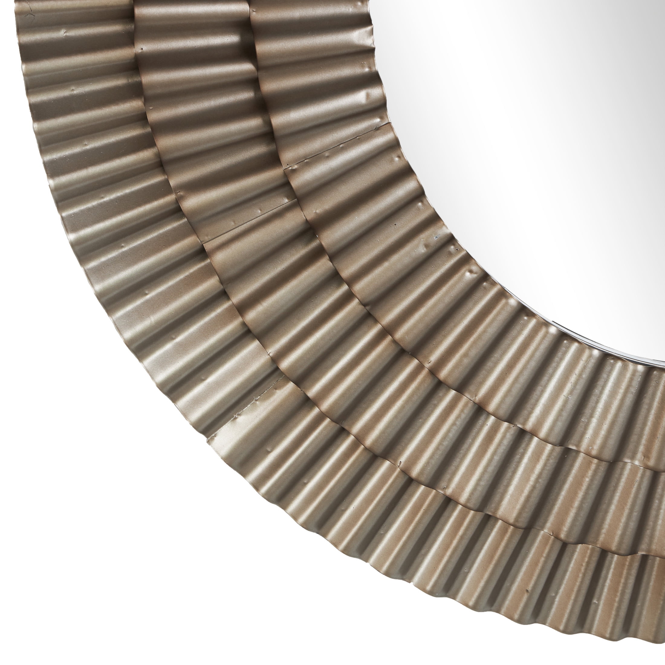 DecMode 42" x 42" Gold Layered Ripple Wall Mirror