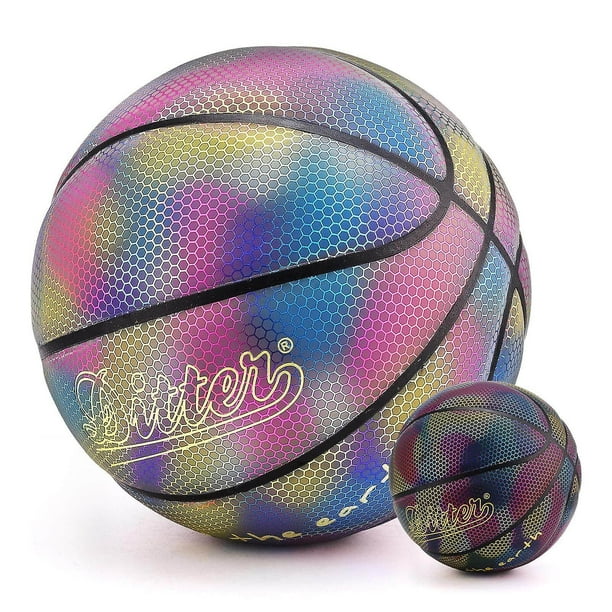 Juguetes coloridos de goma duraderos de Pu que brillan intensamente holográficos reflectantes de baloncesto