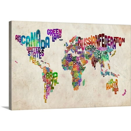 Great BIG Canvas | Michael Tompsett Solid-Faced Canvas Print entitled World Map made up of country