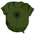 thumbnail image 1 of T-shirts Femmes Manches Courtes Imprimé Tee Ample Col Rond Blouse Hauts Femmes Vert Armée TTG, 1 of 5
