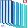 thumbnail image 2 of Beachland Classic Cabana Stripe Beach Towel - 30 x 60 inch - Soft Cotton Terry Resort Style Perfect for Beach and Pool (Royal-Tur-Mint, 6 Pack), 2 of 7