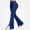 Blue, variant on Women's Pants Fashion Elastic Waist White Stripe High Waist Split Hem Flared Long Pants Trousers White
