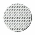 thumbnail image 1 of Abstract Mouse Pad for Computers, Geometric Wave Stripes in Curvy Symmetry Retro Shadows Art Illustration, Round Non-Slip Thick Rubber Modern Mousepad, 8" Round, Pale Grey and White, by Ambesonne, 1 of 2