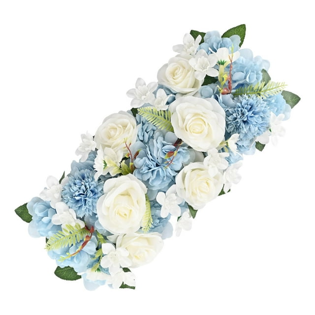 RoamHome Décoration de Fleurs Artificielles, Bouquet avec Roses Rouges et Fleurs Blanches, Parfait pour Allée de Mariage et Table en T, Durable et Facile à Installer (Rose)