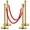 4-Pack | 2 Velvet Ropes, variant on Kojooin Gold Stanchion Post Queue,38 Inch Stanchion Posts Queue with 5 ft Red Velvet Rope,Ropes Safety Barriers Set,Crowd Control Barriers Queue Line Rope for Theater Party Museums