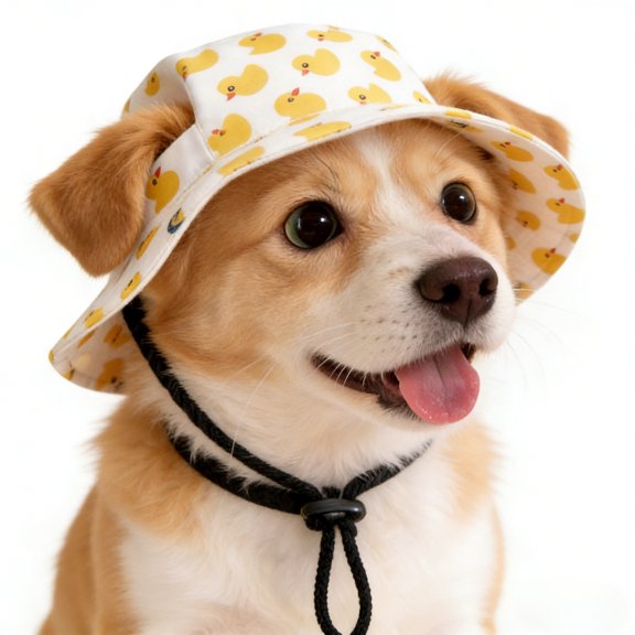 Outdoor Pet Sun Hat, Cute Adjustable Dog Sun Bonnet with Ear Holes, Breathable Pet Hat for Dogs Cats Summer Beach Walks