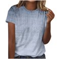 thumbnail image 2 of Uaswgudfs Trendy Summer Tees for Women Gradient Color Short Sleeve Tops, Crew Neck Lightweight Pullover, Loose Dressy Casual Blouse (Basic Clothes), 2 of 4