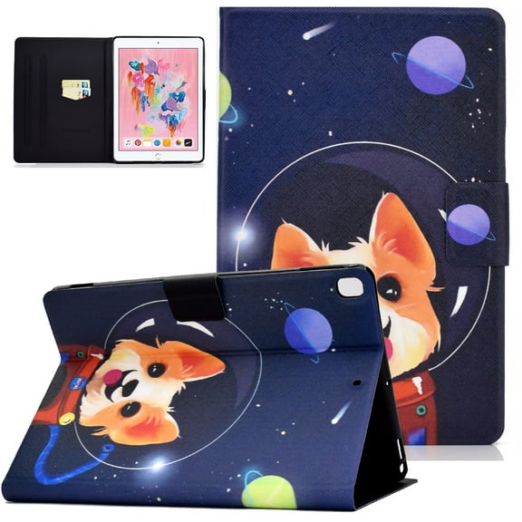 Allytech Case for 2019 New iPad 10.2 Inch / iPad 7th Generation, Ultra Slim Lightweight Shockproof Folio Stand Smart Cover Auto Sleep Wake TPU Back Shell for Apple iPad 7th Gen 10.2",Cute Dog