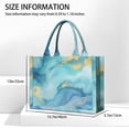 thumbnail image 3 of Large Capacity Tote Bag,Blue and Gold Marble Wavy Veins Pattern Handbag Fashion Luxury Tote Bag,15.7"x13"x 5.1" Inches,Laptop Compatible, 3 of 6