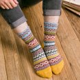 thumbnail image 5 of YZKKE 5 Pack Womens Vintage Winter Soft Warm Thick Cold Knit Wool Crew Socks Multicolor, 5 of 5