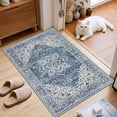 thumbnail image 2 of 2x3 Area Rugs Living Room Rug: Washable Vintage Boho Medallion Rug No Slip Stain Resistant Soft Carpet Indoor Floor Large Carpets for Bedroom Dining Room Farmhouse Nursery Hallway Home Office Blue, 2 of 18
