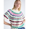 thumbnail image 4 of Free Assembly Women's Yoke Stitch Sweater with Short Sleeves, Midweight, Sizes XS-XXL, 4 of 5