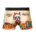 thumbnail image 2 of Merry Christmas Santa Boston Terrier Scarf Twinkling Lights Xmas Holiday All Over Print Boxer Briefs Underwear for Men Dad Gentleman Dog Lover Gifts - 00022, 2 of 6