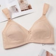 thumbnail image 2 of AINIYS Unpadded Soft Cup Bra Wireless Plus Size Non Padded Bra Minimizer Bras&nbsp; Bralette Secure Fit Bra for Women Unlined Underwire Bra Breathable Khaki 44, 2 of 5