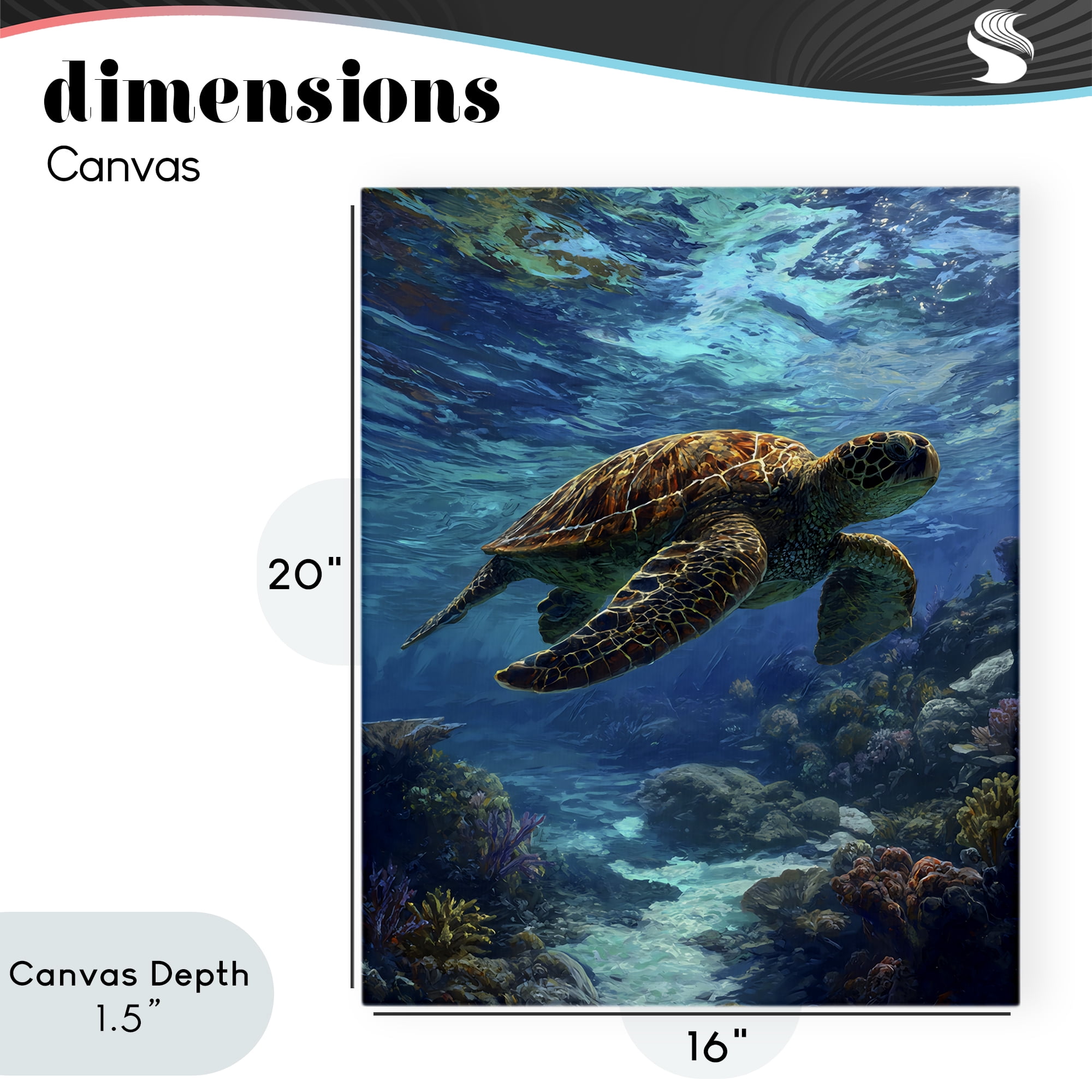 Stupell Industries Oceanic Adventurer Tortoise Canvas Wall Art, design by Franklyn Gregory