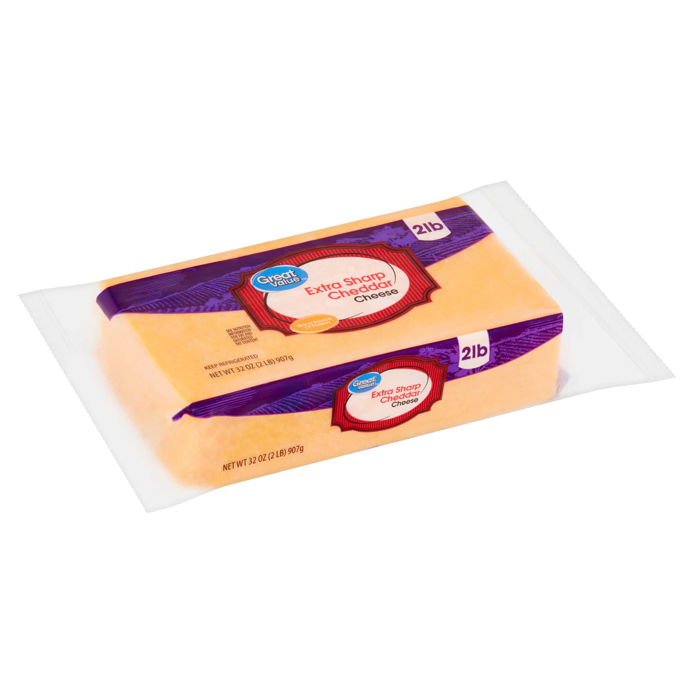 Great Value Extra Sharp Cheddar Cheese, 32 oz