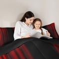 thumbnail image 6 of Erosebridal Abstract Ombre Comforter Set Teens Red and Black Bedding Set Room Decor 3Pcs King Size, 6 of 8