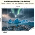 thumbnail image 3 of Peel and Stick Wallpaper Northern lights borealis Jokulsarlon glacier ice lagoon Modern Art Wall Mural Decor Self Adhesive and Removable 100in x 144in, 3 of 8