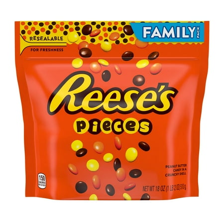 Reese's PIECES Peanut Butter Candy, Gluten Free, 18 oz Resealable Pack