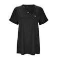 thumbnail image 4 of Kingdiese Womens Casual Short Sleeve Button Front Tunic Top Solid Summer Fashion Tee Girls Size 13, Size L, 4 of 5