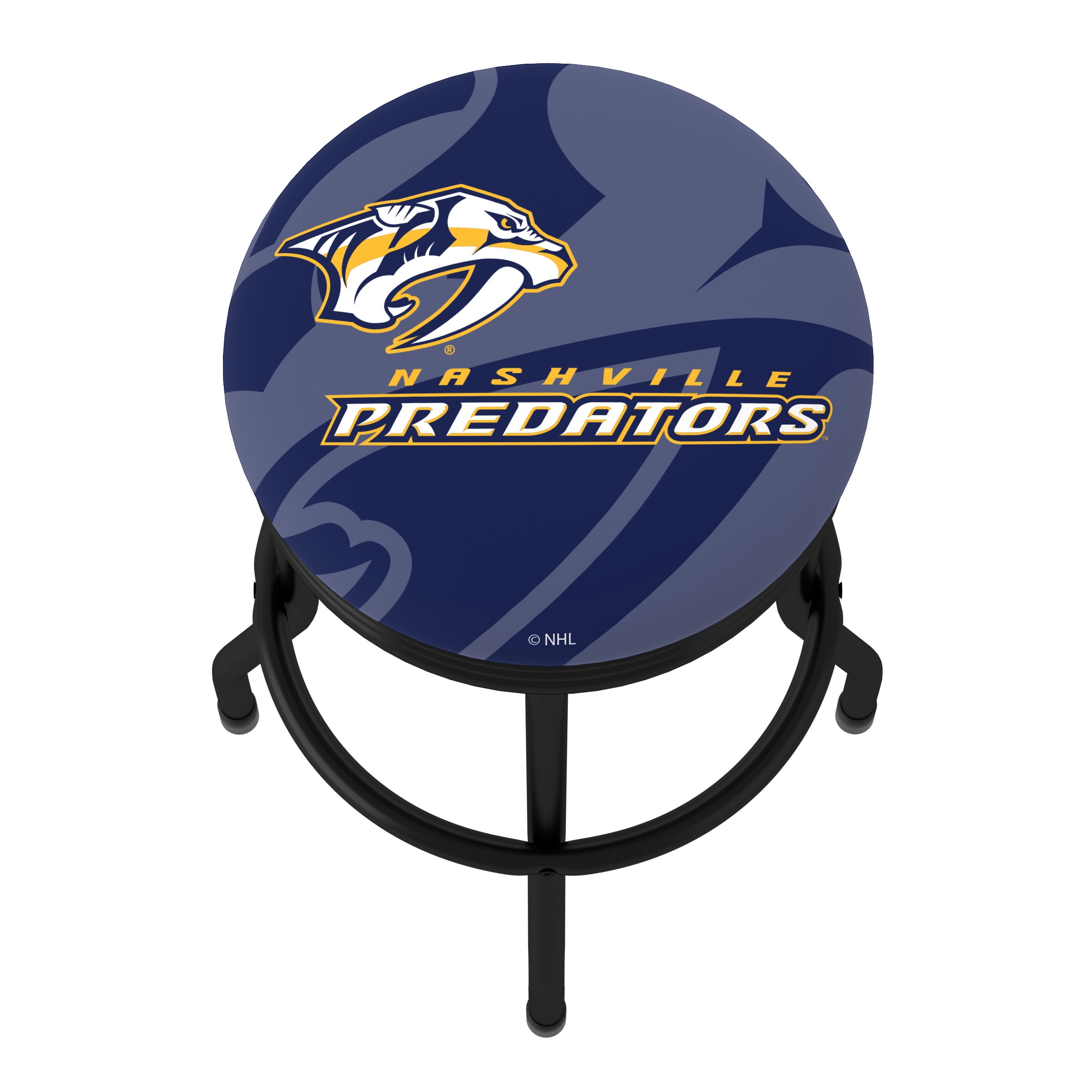 Trademark Gameroom Nashville Predators Logo Black Ribbed Barstool