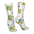 thumbnail image 7 of Xecao Dinosaur on Excavator Print Fashion No Heel Casual Crew Socks Cushioned Breathable for Men Women - Moisture wicking,Not easy to fade Suitable for daily, 7 of 7
