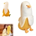 thumbnail image 2 of Relax love Lindo Juguete de Peluche Banana Duck Dibujos Animados Animales de Peluche Pato Suave Piel Esponjosa Plátano Patito Abrazando Cojín Acogedor Pato Throw Pillows para Decoración de la Sala de Estar Del Hogar Regalo para Niños, Blanco 50 Cm, 2 of 10