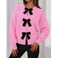 thumbnail image 5 of PRETTYGARDEN Cardigan Sweaters for Women Fall Bow Tie Front Long Sleeve Knit Sweater Tops Cute Going Out Outfits, 5 of 9