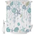 thumbnail image 2 of Turquoise Coastal Shower Curtains for Bathroom, Summer Beach Coral Shell Starfish Ocean Waterproof Fabric Shower Curtain, Decorative Bathroom Curtain for Bathtub, 36"x72" , No Hooks Included, 2 of 9