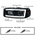 thumbnail image 4 of Spec-D Tuning Black Smoke LED Light Tube Projector Headlight Compatible with 1999-2006 GMC Sierra Yukon XL 1500/2500/3500, Left + Right Pair Headlamps Assembly, 4 of 6