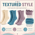 thumbnail image 4 of Girls Heat Retainer Boot Socks, 3 Pack, Pinched Ruffle Top Warm Thermal Socks, PURPLE, S/M, 4 of 8
