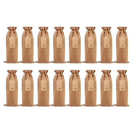 

Nomeni 16PC Linen Wine Bottle Bag Set Wine Bottle Sleeve Linen Tag Red Wine Packaging Bag